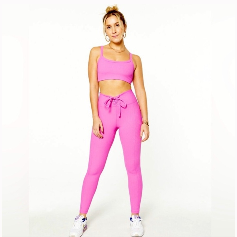 Year of Ours Football Leggings and Bra Set - Magenta